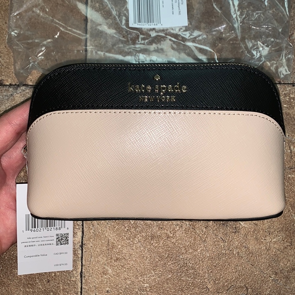 Kate Spade Staci cosmetic case warm beige/black